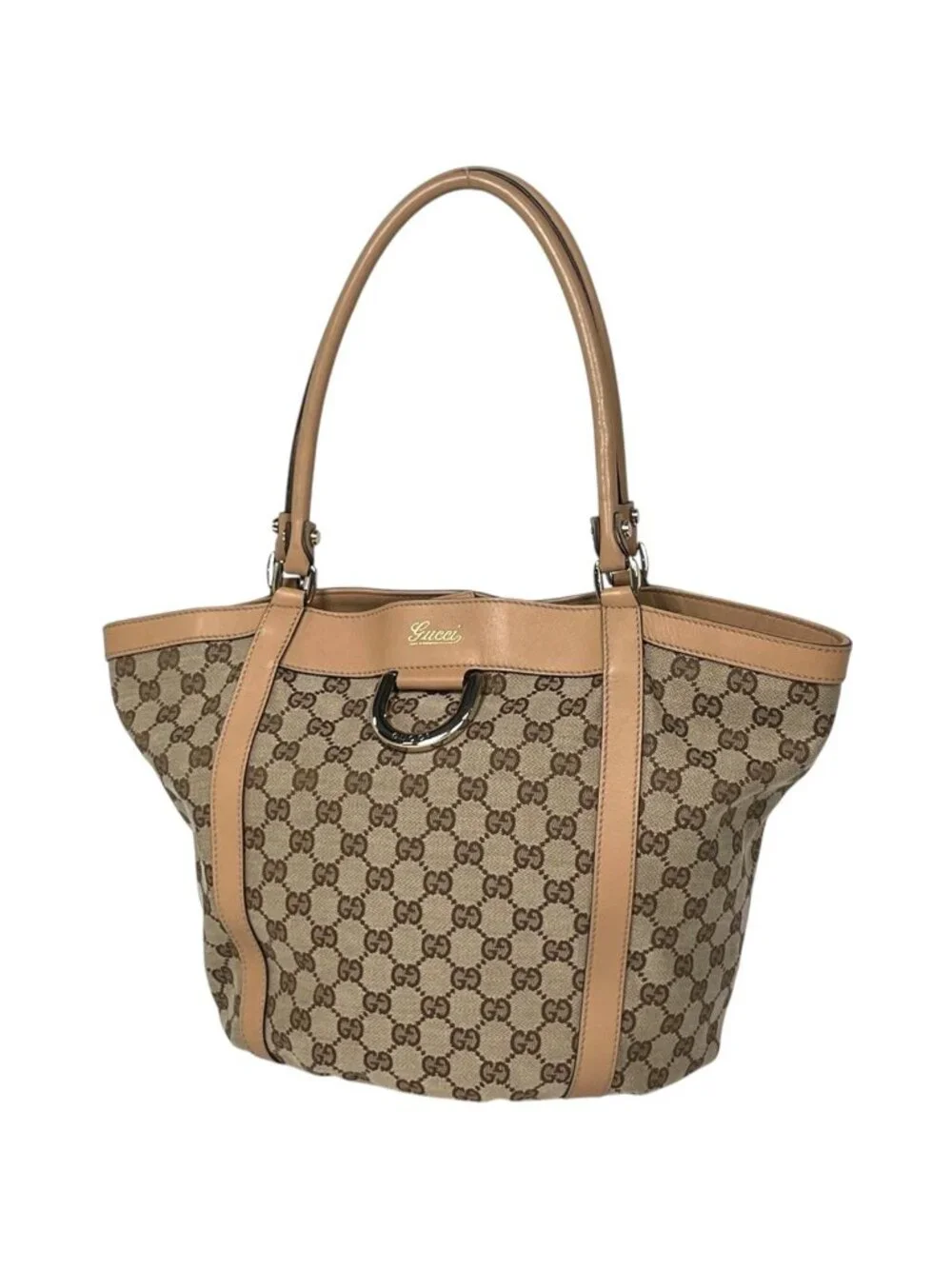 Gucci GG Pattern Tote Abbey Canvas Beige